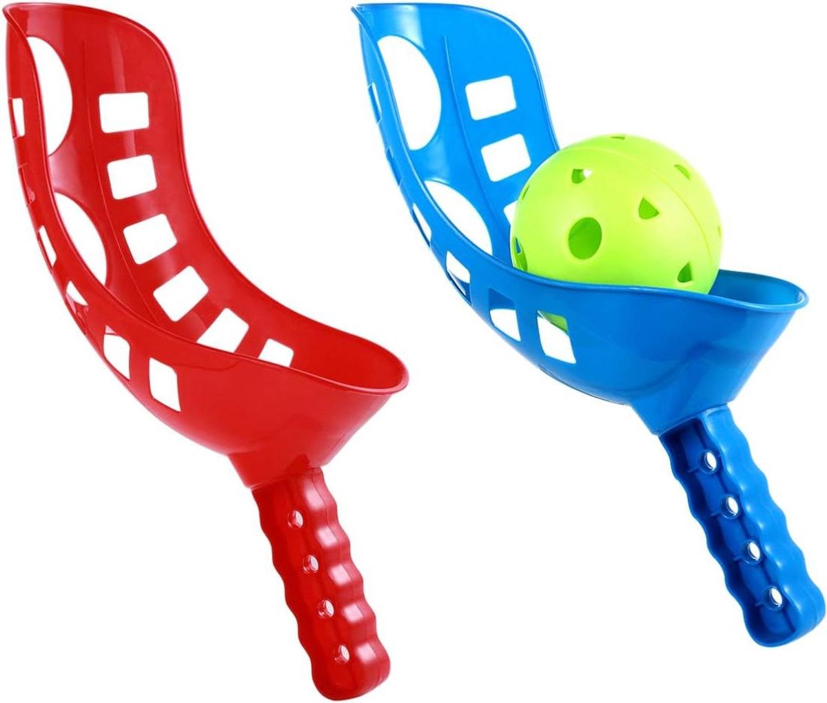 Schepbal Spel - Vangbal Set - Buiten Spelen - Ontwikkelt Coördinatie - 35 cm Lengte - Multicolor