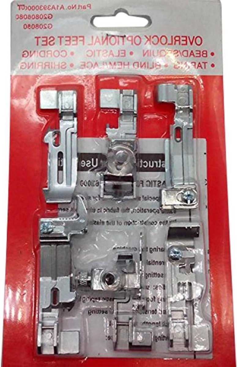 Overlock Voetjes - Naaimachine Accessoires - Professioneel Naaiwerk - Set van 6 Stuks - Voor Specifieke Modellen - Metaal