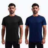Rogelli Promo Heren 2 pack Sportshirt - Korte mouw - Zwart/Blauw