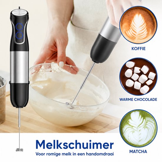 Novari - Staafmixer - Staafmixer set - Hakmolen - Foodprocessor - Krachtige motor 1500W - Traploos instelbare snelheid - RVS van Merkloos — afbeelding 2