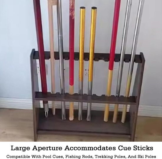 Biljartkeu Rekken - Pool Cue Houder - Keuen Organiseren - Vloerstaand Ontwerp - 60x20x58cm - Niet gespecificeerd — afbeelding 5