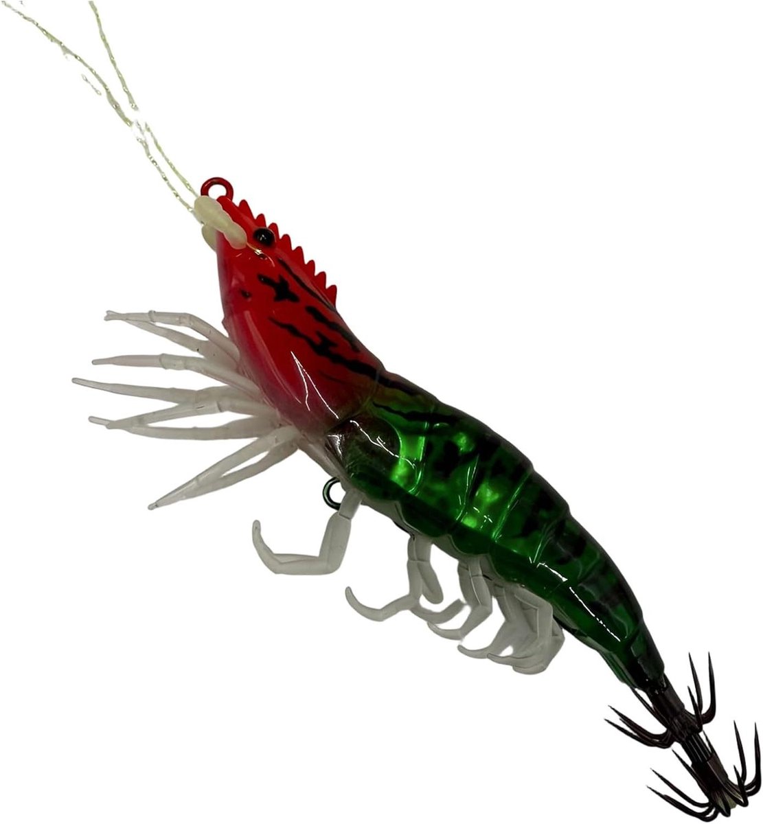Kunstaas Garnalen - Forel Aas Visuitrusting - Vissen Vangen - Verbeterde Glow Coating - 88 cm - Groen Rood Zwart