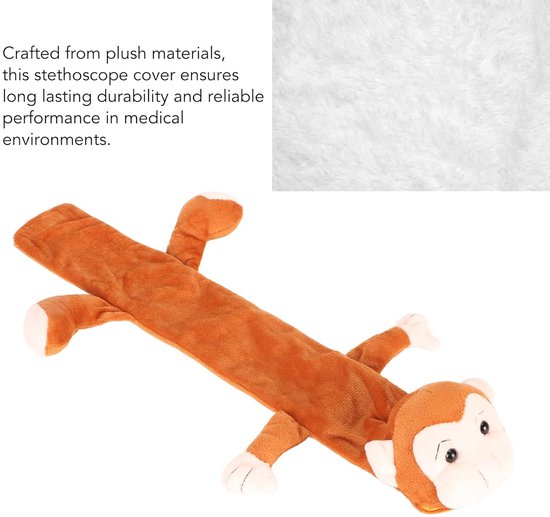 Stethoscoophoezen Dierenvorm - Pluche Stethoscoopmouwen - Kinderen Ontspannen - Zacht Pluche Materiaal - 20 x 15 x 10 cm - Aap — afbeelding 5