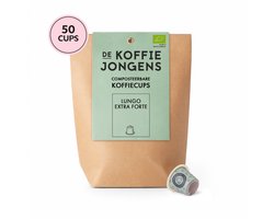 De Koffiejongens - geschikt voor Nespresso - grootverpakking Lungo Extra Forte - 50 composteerbare koffiecups - 100% biologische koffie