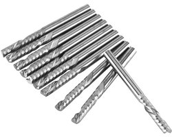Tungsten Carbide Freesbitset van 10 Stuks, 4mm CNC Rotatie Gereedschap voor Hout en Acryl Bewerking