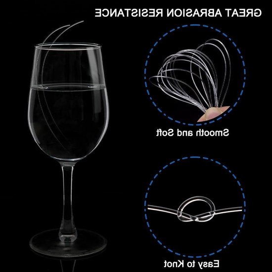 Transparante nylon vislijn van 0,8 mm diameter met 35 lbs breeksterkte voor zeevissen en ambachtelijke projecten — afbeelding 2