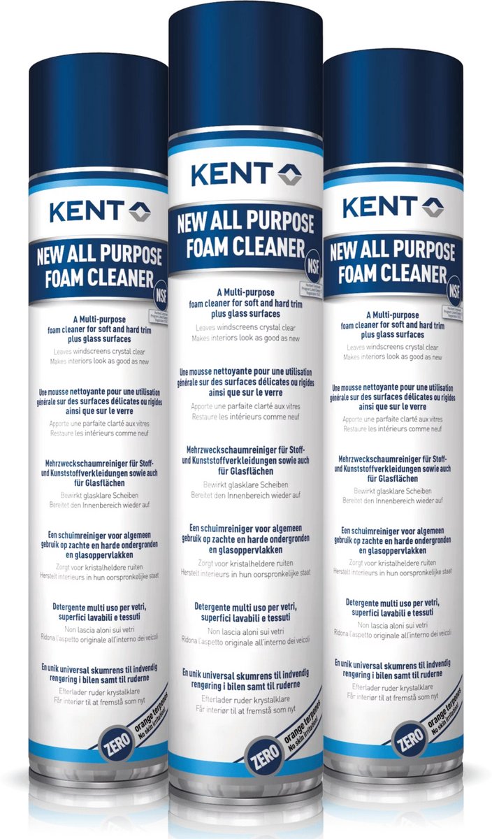 Kent All Purpose Foam Cleaner 3x 750ml - Universele Schuimreiniger