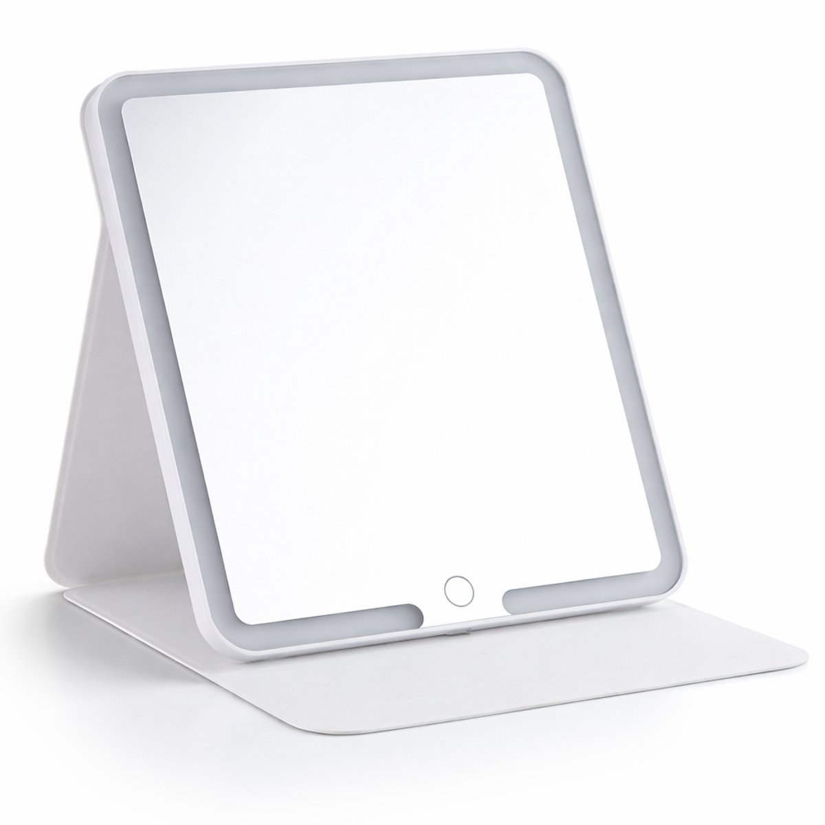 Behave Oplaadbare Make-up Spiegel - LED Verlichting - 3 Lichtstanden - Touch Control - Wit - 23x20 cm