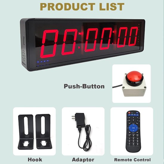 6 Digit Competitie Timer - Stopwatch Knop - Fitness Training Interval ...