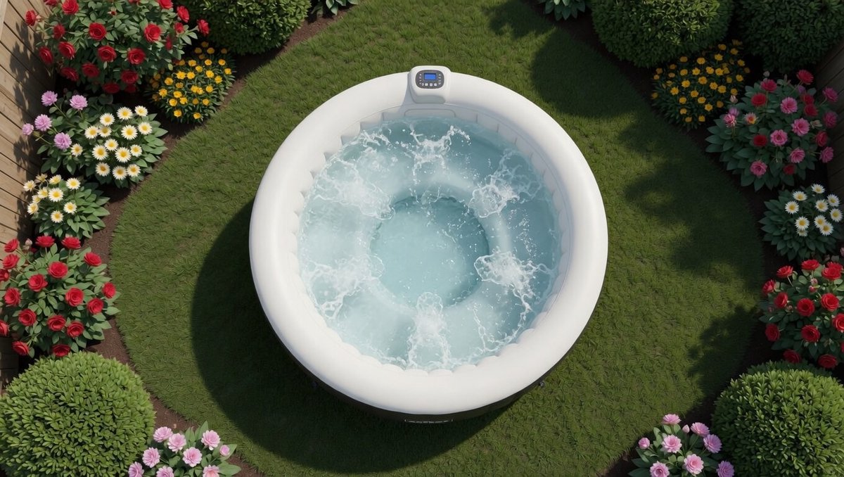 whirlpool | inflatable | indoor & outdoor | 6 people | ⌀ 208 cm | 130 massage jets | with heating | 1,000 litres | incl. cover | Bubble Spa & Wellness Massage-Mobili Bella