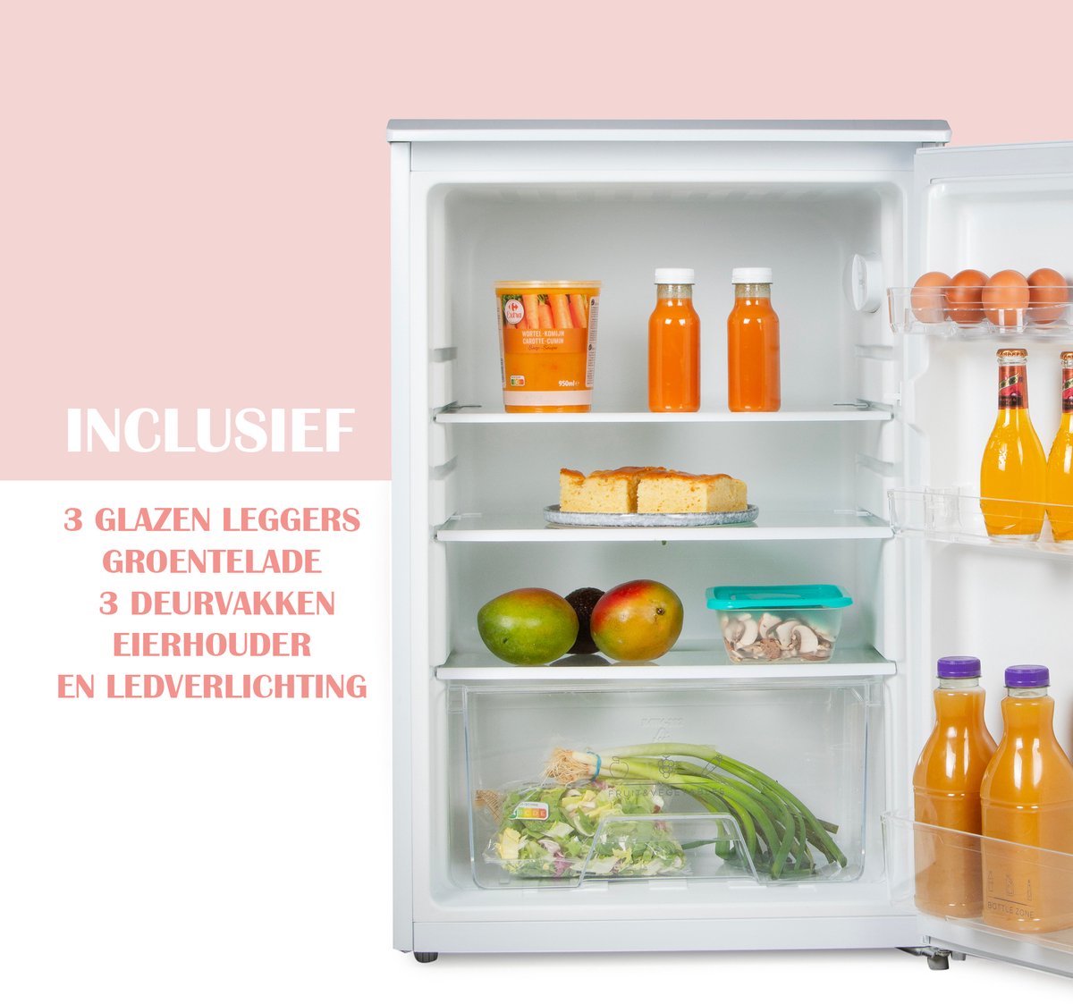 PRIMO PR197FR Koelkast Tafelmodel - Kleine Koelkast - 131L - 35 dB Stil - Energielabel C - Wit — afbeelding 5