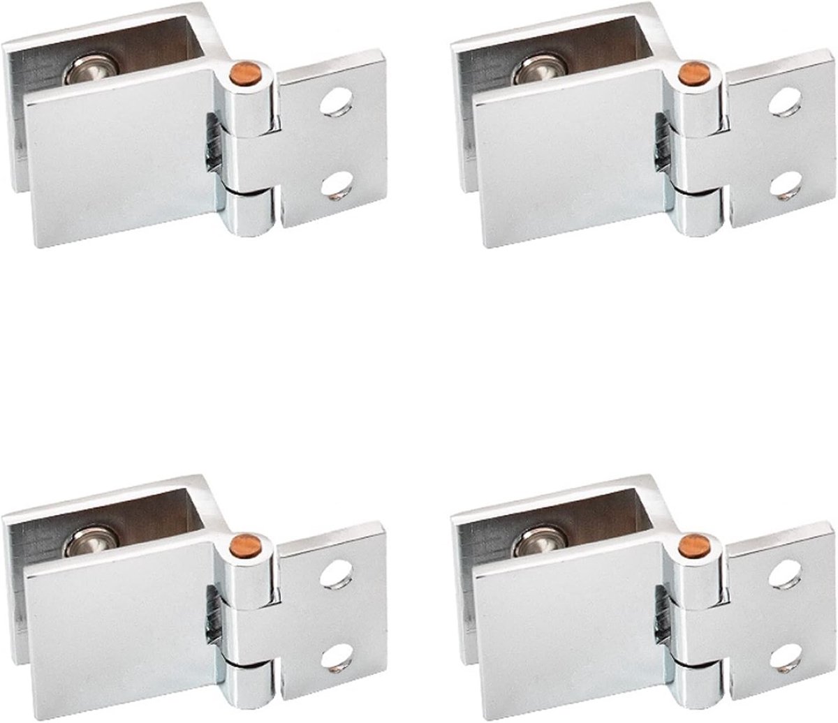 Set van 4 Scharnieren voor Glazen Deuren, Hinge Klem voor Vitrine, Ideaal voor Opening en Sluiten van Glazen Deuren