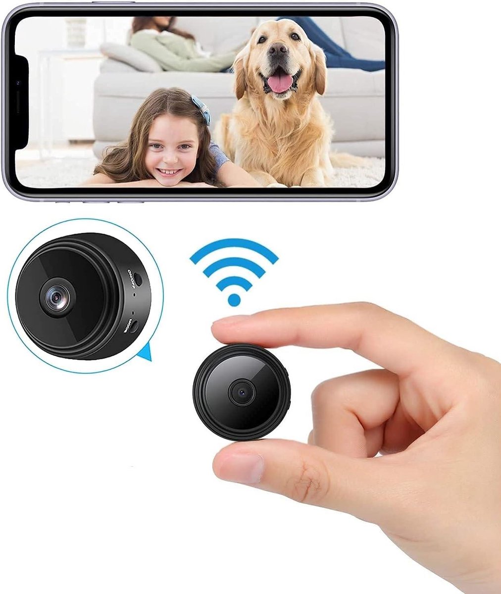 Mini WiFi-camera - Nanny Cam - 1080P HD met nachtzicht - 1 stuk - Zwart