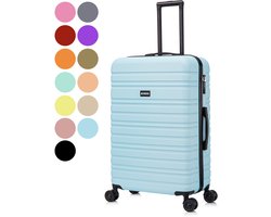 BlockTravel BlockTravel® Reiskoffer Groot 95 Liter - Harde Koffer met Wielen - Ruimbagage Koffer XL - TSA-slot - 4 Spinner Wielen - Lichtgewicht Valies - Licht blauw