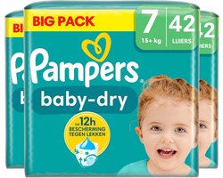 Pampers Baby-Dry luiers - Maat 7 (15+kg) - 126 stuks (= 3 x 42 luiers)