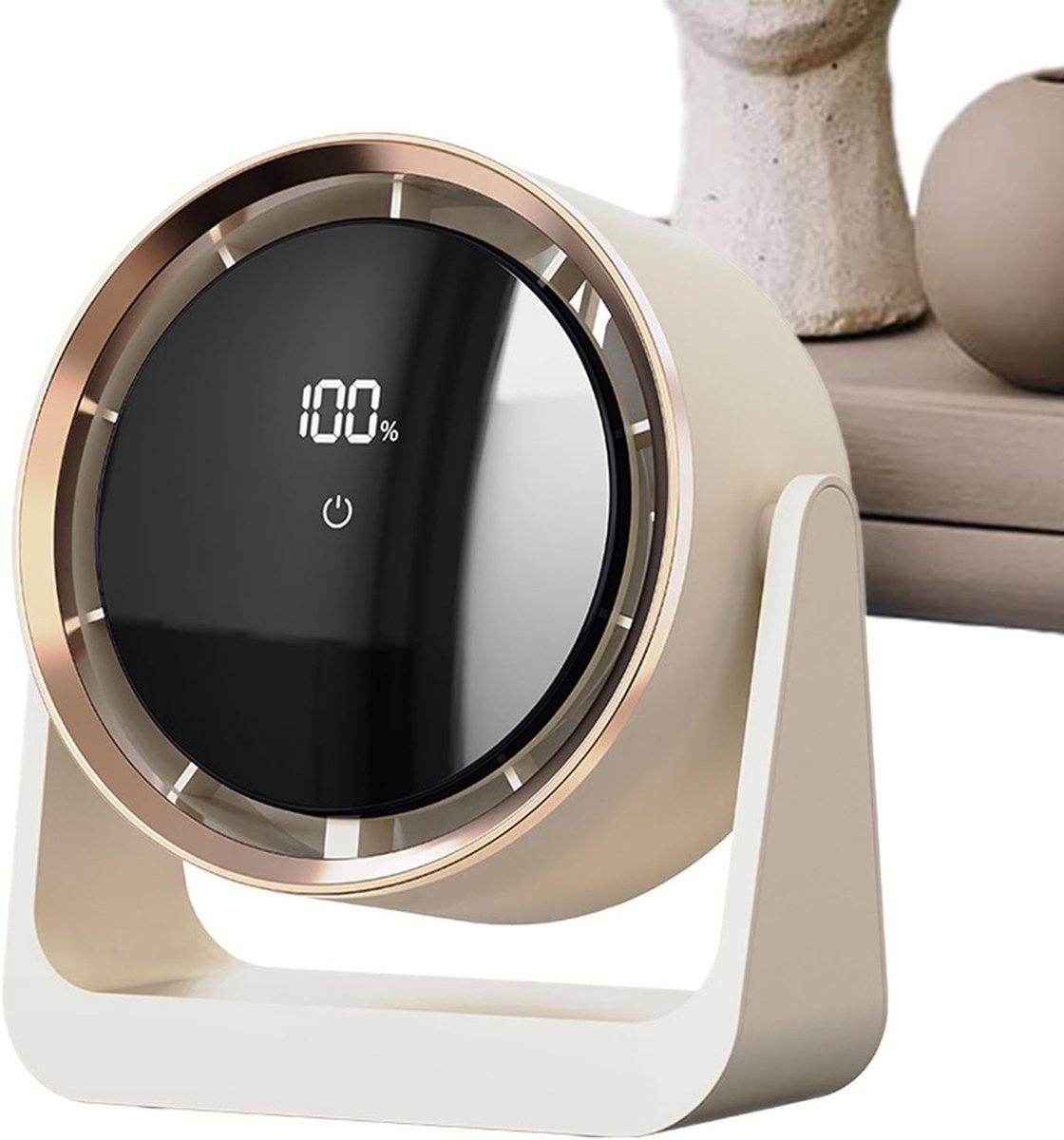 Tafelventilator - Ventilatoren - USB-burea ventilator met LED-display - Stille oplaadbare USB-burea ventilator - krachtige persoonlijke luchtverfrisser - Wandventilator - Zuinige Ventilator - wandgemonteerde slaapkamerventilator - 1 stuk(wit)