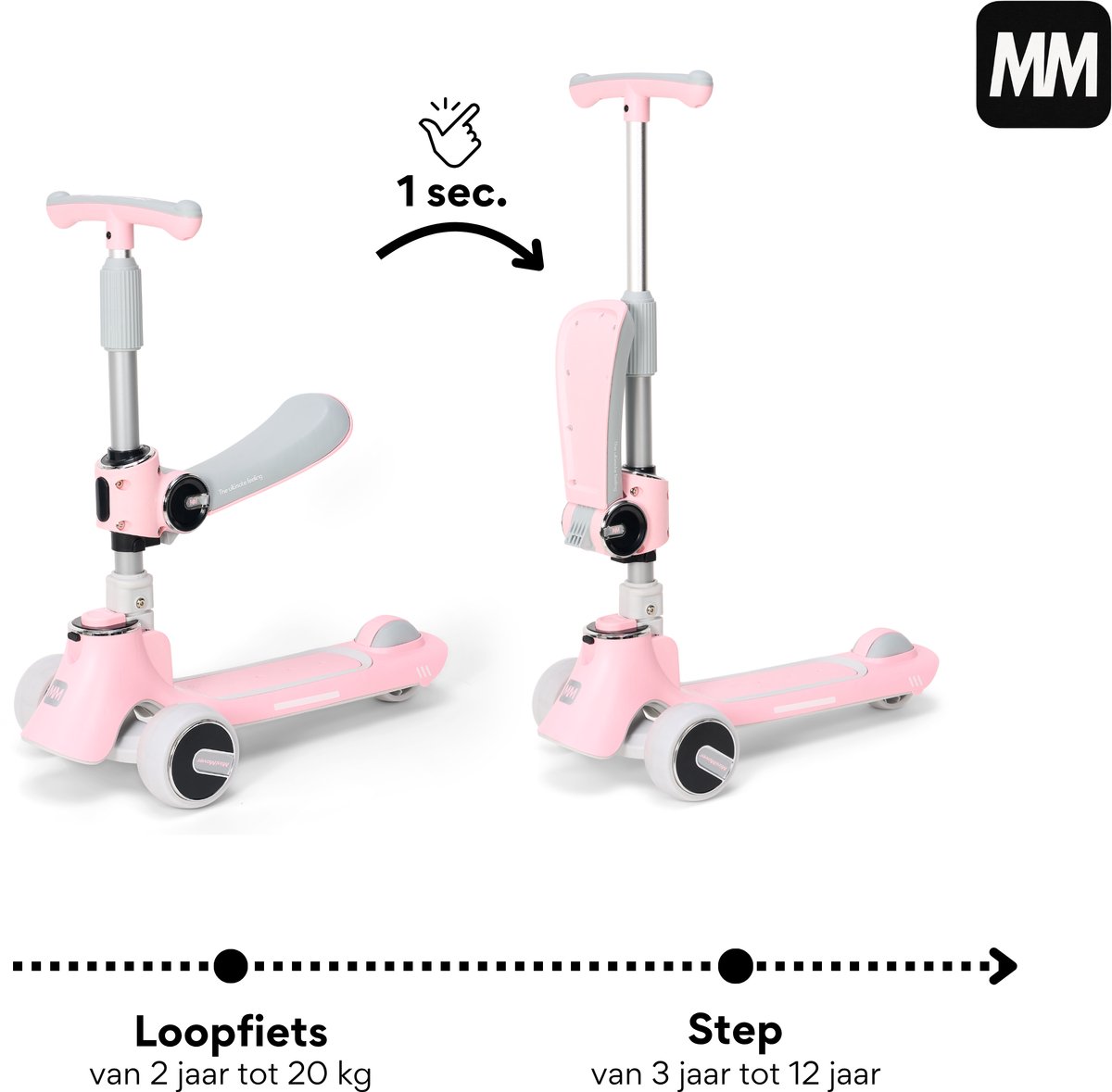 MiniMover Kinderstep 2in1: LED-wielen, 3 wielen, tot 50kg thumbnail 6