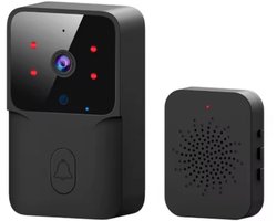 WIFI Video Deurbel – Slimme Deurbel – Camera – Draadloze deurbel – DC AC Batterij – Alexa – Google – Voor Thuis – Zwart – Met Intercom – Bewegingsdetectie
