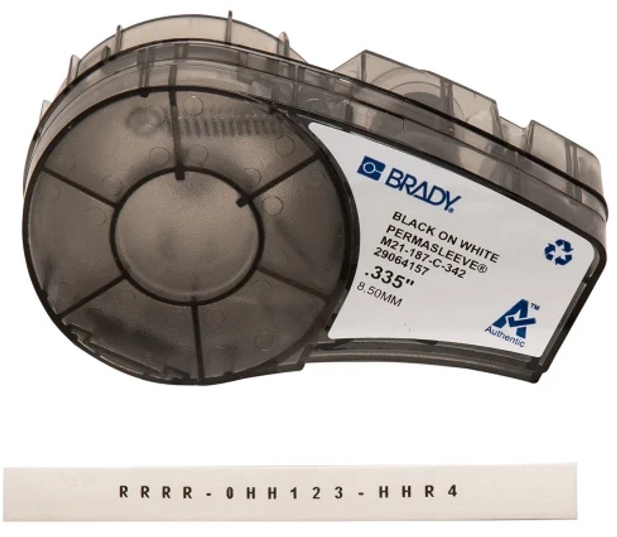 Brady 110924, Zwart, Wit, Zelfklevend printerlabel, Polyolefine, Thermo transfer, Rechthoek, BMP21-PLUS, BMP21, ID PAL, LABPAL