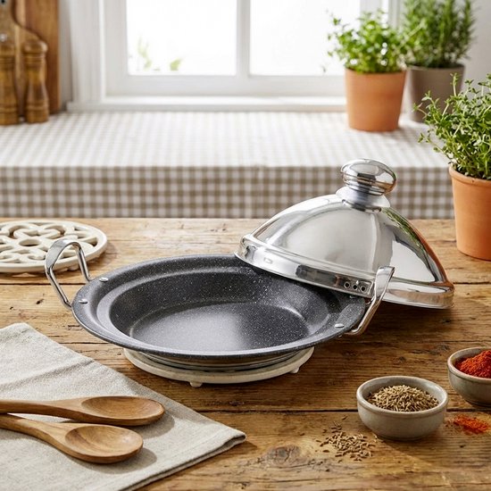 Signature Home, Tajinepan van Roestvrij Staal 26cm met Koepelvormig Stoomdeksel, Zilver — afbeelding 3
