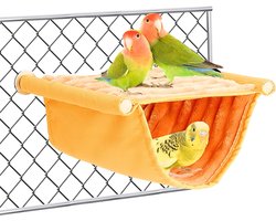 Hangmat, vogelhuisje, vogelkooi, slaapgedeelte, accessoires voor vogelkooien, vogelspeelgoed, hangmat, grasparkiet, vinken (geel)