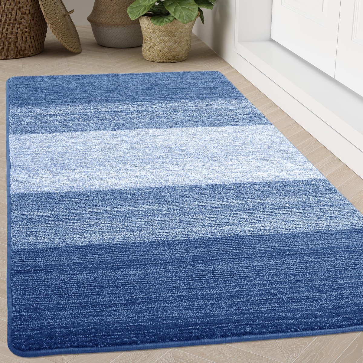 Olanly Deurmat - Schoonvoetsmat - Antislip Droogvoetsmat - Ingang Deurmat - 60x90 cm - Lichtblauw
