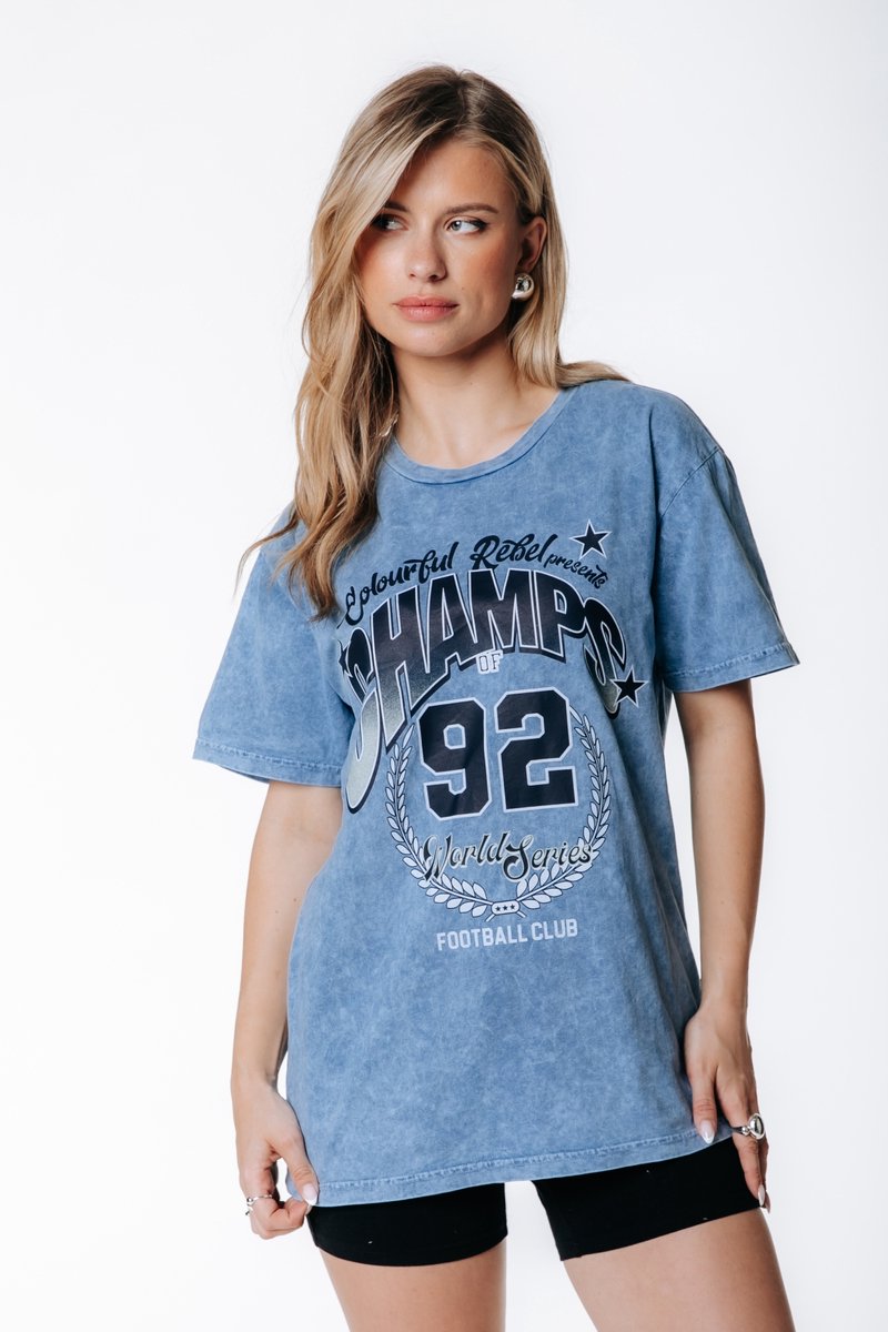 Colourful Rebel Champs 92 Washed Loosefit Tee- M