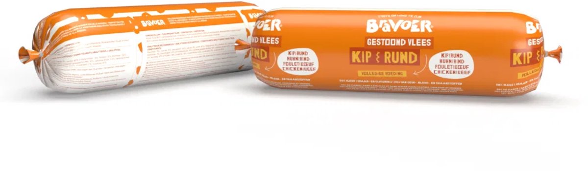 Gestoomd Vlees Kip & Rund 800g - 10 stuks