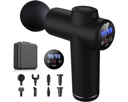 SNJY® Massage Gun - Massage Apparaat - Massage Pistool Professioneel - 99 Snelheden - 8 Massagekoppen - Zwart