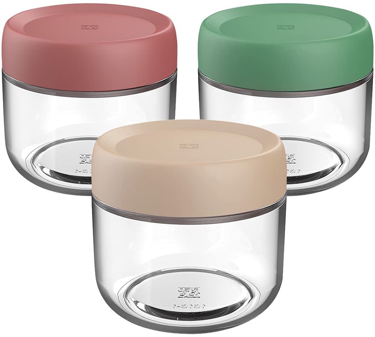 carmdering - Voorraadpotten - Opbergpotten - Bewaarpot - Voedselbewaarcontainers - set van 3 (280 ml) of 4 (250 ml) - luchtdicht met rubberen ring - stapelbaar, ruimtebesparend - BPA-vrij, vaatwasmachinebestendig