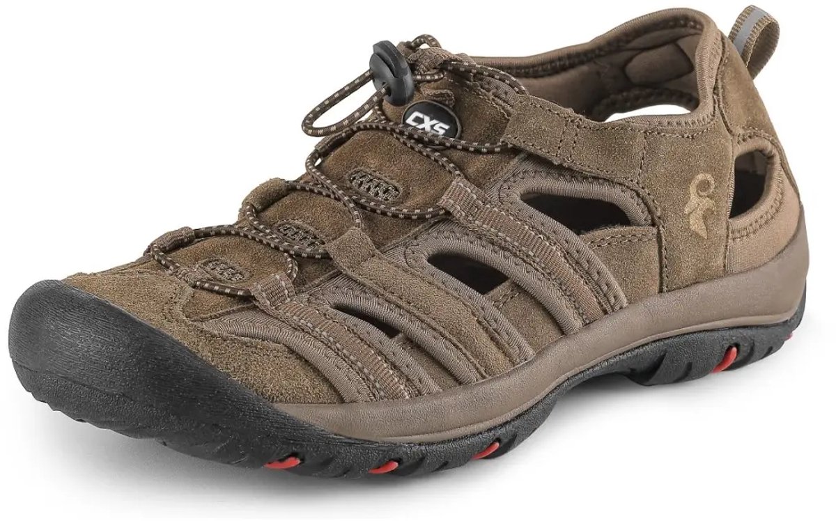 Sandalen SAHARA, bruin, maat 42 Sandaal, gecombineerd. Materiaal: bovenkant van suède rundleer met textiele accessoires, textiele voering, phylon/rubberen buitenzool.