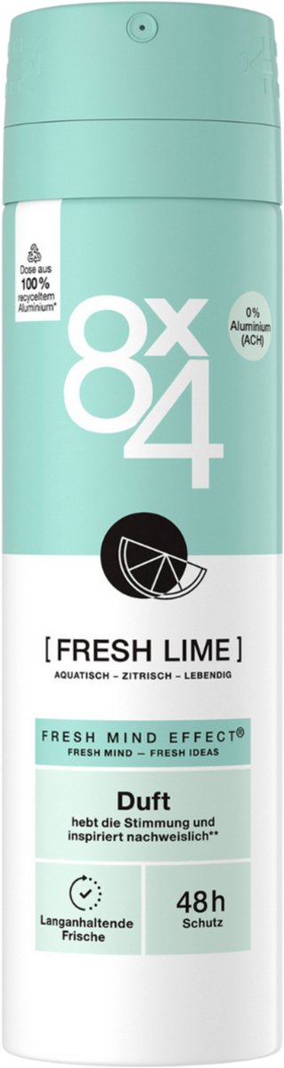 8x4 Deodorant Spray No.7 Fresh Lime - 150ml