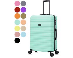 BlockTravel BlockTravel® Reiskoffer Groot 95 Liter - Harde Koffer met Wielen - Ruimbagage Koffer XL - TSA-slot - 4 Spinner Wielen - Lichtgewicht Valies - Mint groen