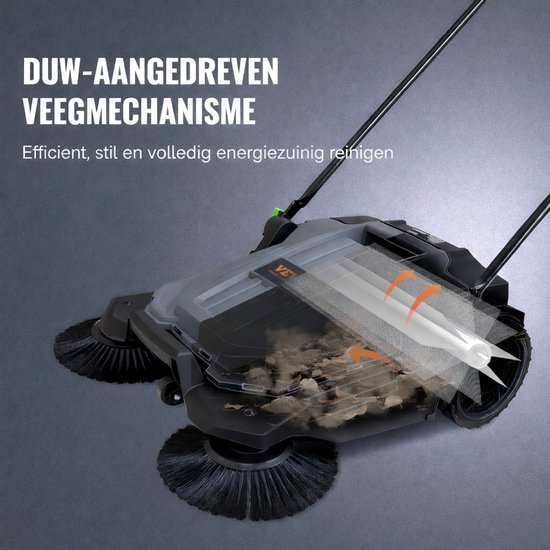 Sello! handmatige veegmachine - zand - bladeren - 65cm veegbreedte - 19 liter afvalcontainer - reservoir - opvangbak - opvouwbaar - verstelbare handgreep - lichtgewicht. van Merkloos	 — afbeelding 4