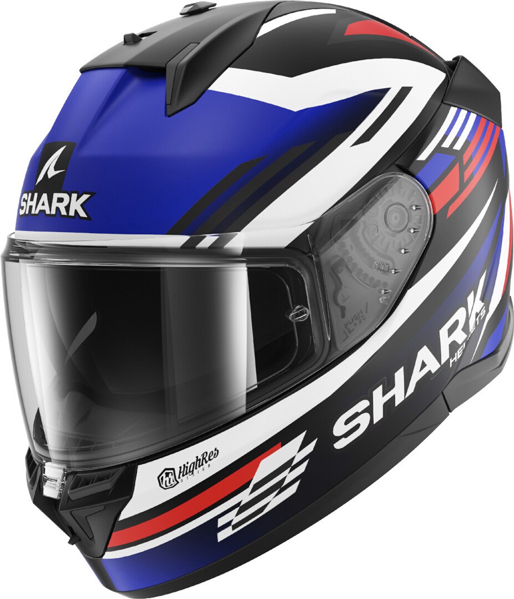 SHARK D-Skwal 3 Firstlap Mat Zwart Blauw Rood KBR - Helm