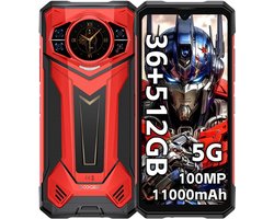 DOOGEE S200 Plus Robuuste Smartphone 5G - 36 GB RAM 512 GB ROM - 11100 mAh 33W - Android 15 Robuuste Telefoon - 6,72 inch+1,32 AMOLED display - GPS,NFC,OTG,Face ID - Rood