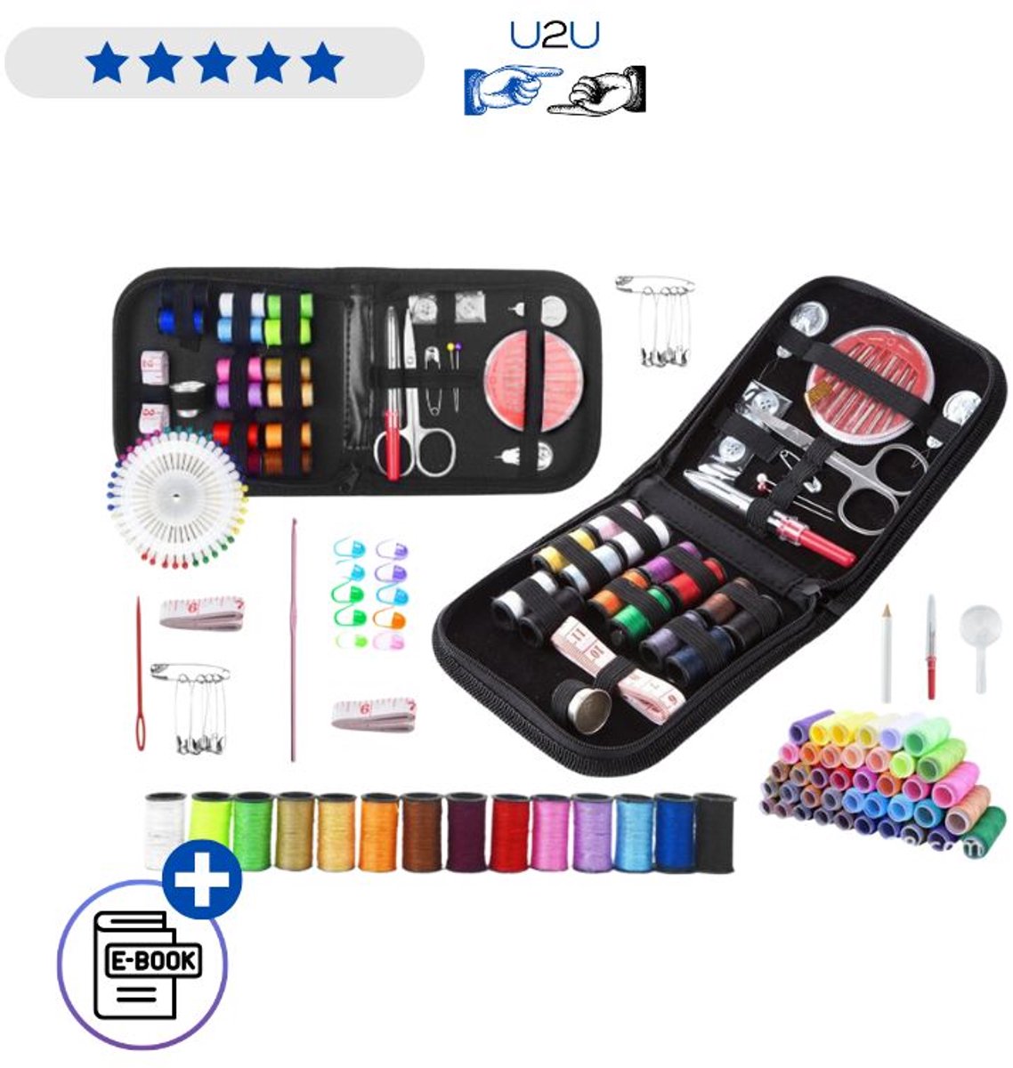 Mini Naaiset 29 Delig In Etui Complete Reis Naai Kit Met Accessoires Met Ebook
