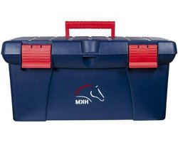 Poetsbox - Opbergbox Paardrijden - Paard Benodigdheden Opbergen - Stapelbaar Ontwerp - 24.5 x 48.5 x 27 cm - Donkerblauw Rood
