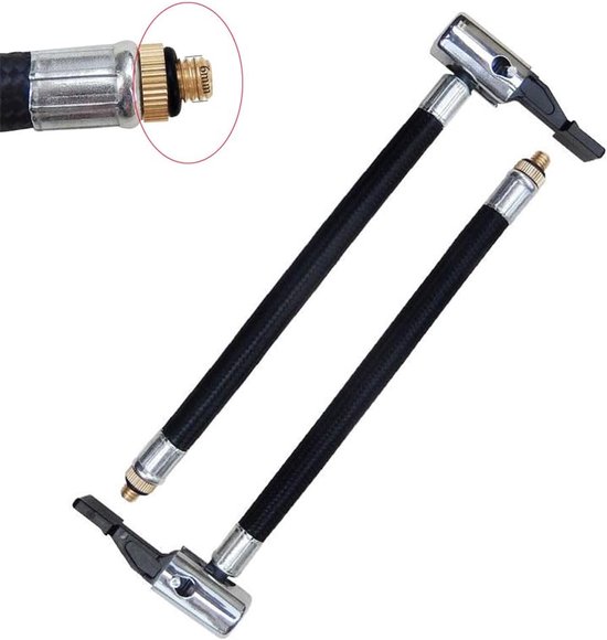 Compressor Adapter Set - Luchtkoppeling Bandenpomp - Banden Snel Oppompen - Met Vergrendelbare Chuck - M6 Schroefdraad - Zilverkleurig — afbeelding 3