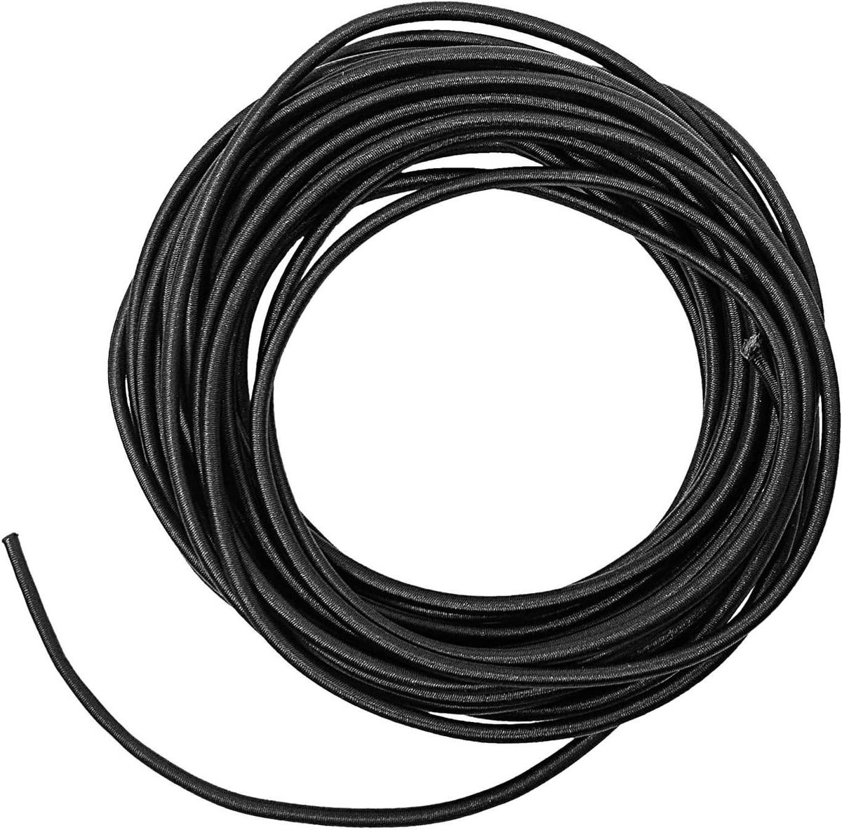 Elastisch Touw Koord - Bungee Koord Stretch - Outdoor Bevestigen - Duurzaam en Herbruikbaar - 33 ft 4.5 mm - Zwart