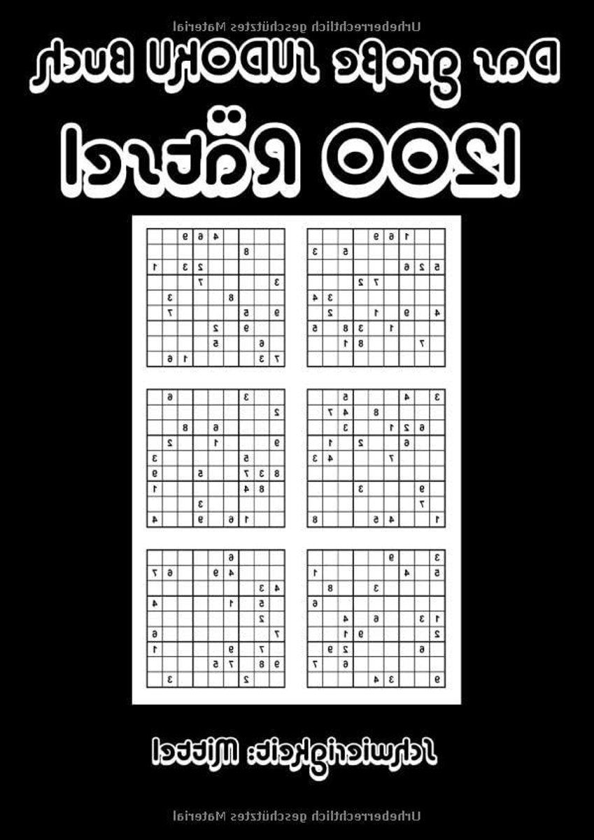 Sudoku Buch - Puzzelboek Logica - Geheugen Trainen - 1200 Puzzels - DIN A4 - Zwart