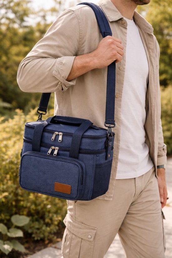Ceruzo Koeltas 14L - Geïsoleerde Lunchtas - Dubbel Compartiment - Blauw van Ceruzo — afbeelding 4