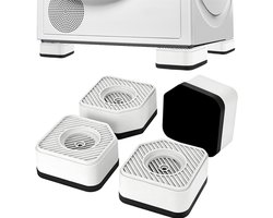 Trillingsdempers wasmachine - Trillingsdempers - Anti-vibration pads - Washing machine pads - Non-slip feet - 4.5cm height - Set of 4 - Kitchen stove riser - Dryer - Fridge - Dishwasher - Noise reduction - Wit