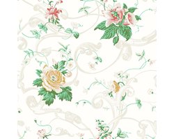 Boråstapeter Papier peint intissé 4511 - Anno - Fleurs Vert - 53cm x 10.05m
