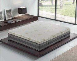Materassiedoghe Mattress Topper for Double Bed, Memory Foam Mattress Topper Removable Cover Height 5 or 7 or 10 cm Topper Soft Orthopaedic Anti-Mite Mattress (Height 10 cm, 160 x 200 cm)
