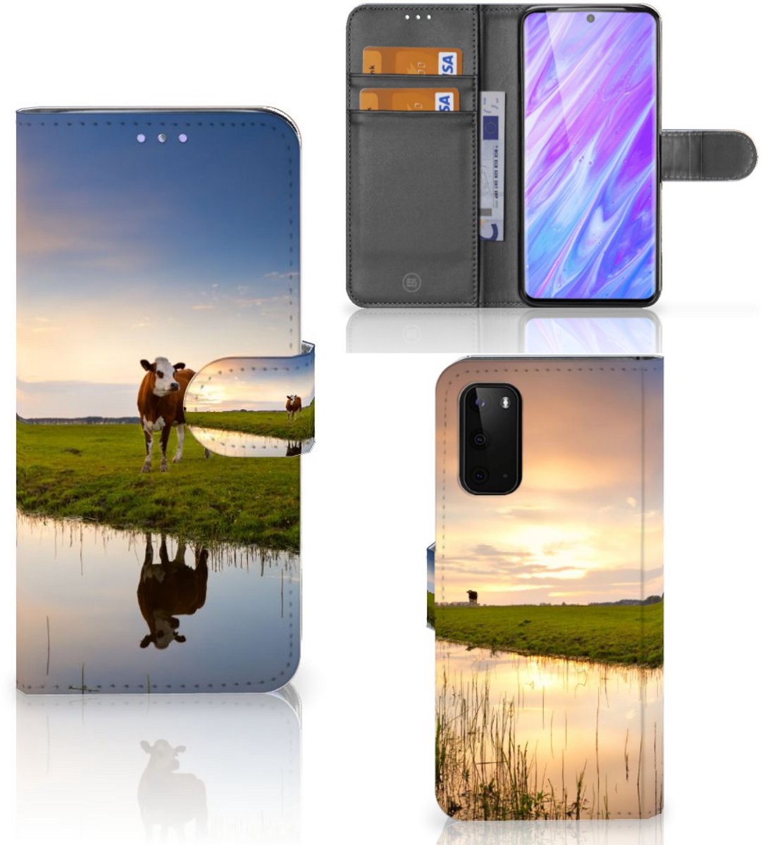 Samsung Galaxy S20 Telefoonhoesje met Pasjes Koe