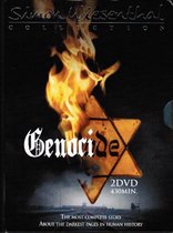 DVD-hoes met gele davidster in vlammen. De titel 'Genocide' en '2 DVD 430MIN'.