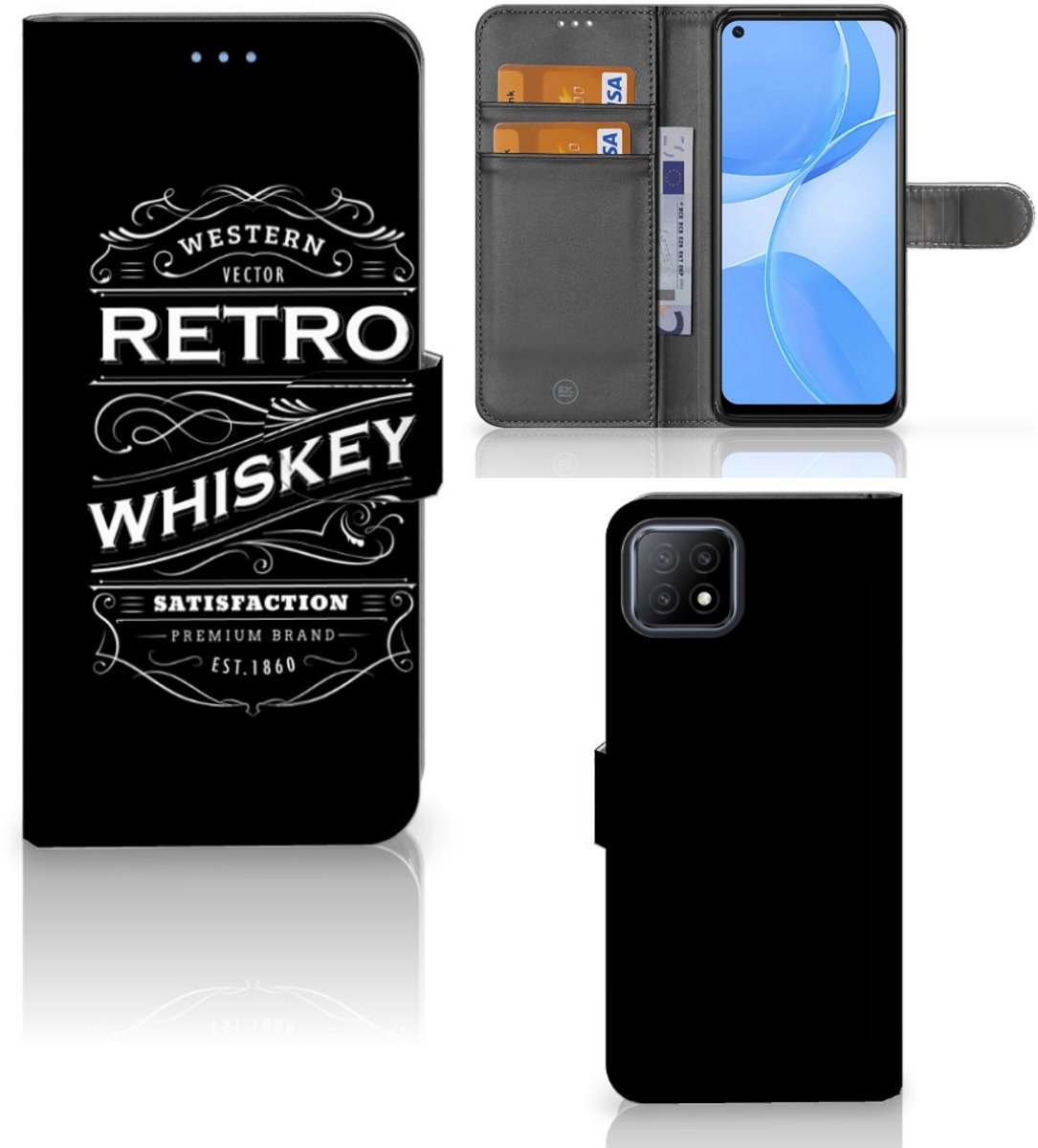 OPPO A73 5G Book Cover Whiskey