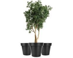 XXL Bloempotten - Plantenbakken Groot - Binnen en Buiten - Verrijdbaar met Wielen - Diameter 60cm - Antraciet