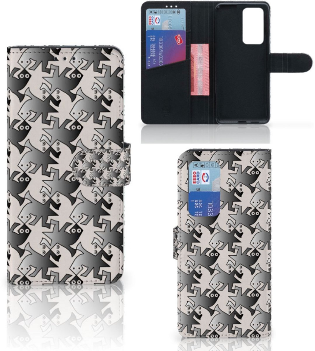 Huawei P40 Pro Telefoonhoesje met Pasjes Salamander Grey